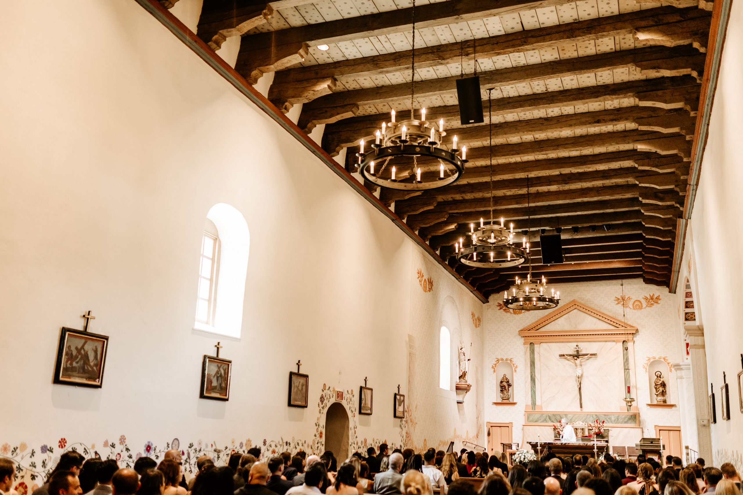Wedding Ceremony of Cecelia Catena and Alex Ramirez Wedding Mission San Luis Obispo California