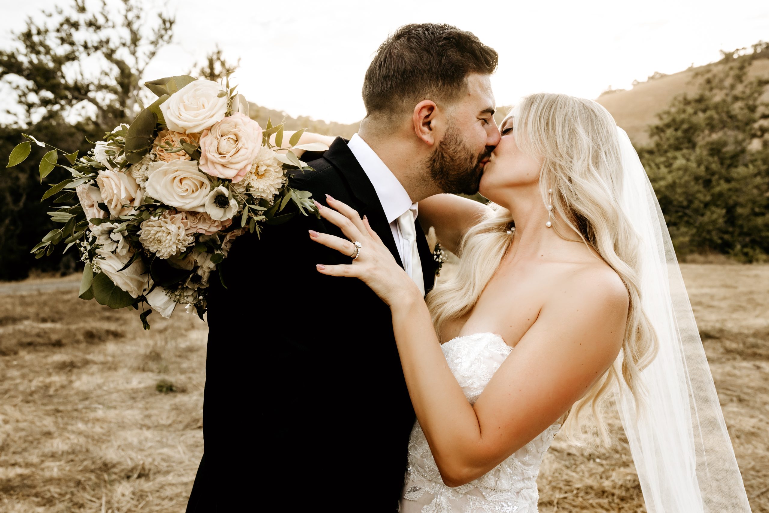 Sunset Wedding Photos of Cecelia Catena and Alex Ramirez Wedding San Luis Obispo California, Higuera Ranch