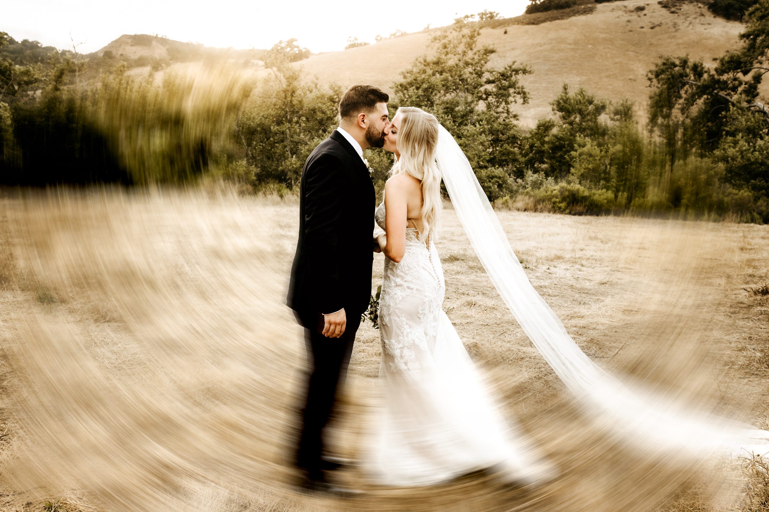 Golden Hour wedding photos at Higuera Ranch San Luis Obispo